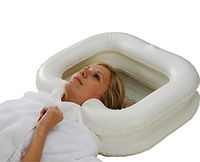 Portable Inflatable Shampoo Basin for Bedside and in Bed for Elderly, Disabled, Pregnant, Injured, Bedridden, Handicapped. Wash Hair in Bed Shampoo Bowl with Drain Tube Use for Washing Coloring Hair