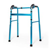 Walker Aid for Elderly,Aluminum Walker Can Self-Adjust The Elderly Walker Four Feet Cane Blue Rehabilitation Supplies (Color : Blue)