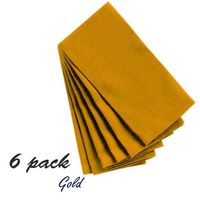 JB Linen Egyptian Cotton 600-Thread-Count 6-Piece Dinner Napkins 16" x 16" Color Gold Solid (Set Contains Half Dozen Napkins)