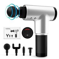 PretiHom Percussion Massage Gun, Massage Impact Device Wireless Handheld Vibration Deep Tissue Muscle Electric Gun Quiet Brushless Motor with 4 Massage Heads and 6 Adjustable Speed