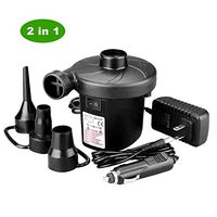 Uglyfish Electric Air Pump – Quick Fill Air Pump for Inflatables Air Mattress Blow up Pool Raft Bed Boat Toy Exercise Ball, AC Inflator Deflator with 3 Nozzles,2 in 1 AC 110V US Plug/DC 12V Car Pump……