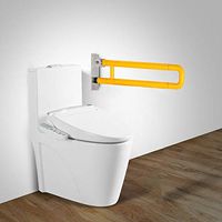 ZAMAX Foldable Medical Safety Toilet Grab Bar Handicap, Bathroom Seat Support Foldable Skid Resistance Toilet Bathroom Bar Bathroom Hand Grips for Disability Aid and Elderly Assistance