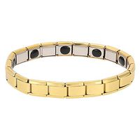 Magnetic Bracelet, Simple Style Unisex Titanium Steel Bracelet Wristband Jewelry Bangle for Men and Women Arthritis Pain Relief Health Energy (Gold)