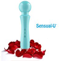 Therapeutic Personal Massager - Handheld Cordless Powerful - 8 Speeds 20 Vibrating Patterns - USB Rechargeable - Magic Recovery Effect for Body - Back Neck Shoulder Feet - Turquoise Sensual-U