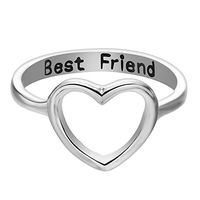 Meolin Hollow Heart-shaped Rings Best Friend Finger Ring For Women,Zinc Alloy,Size9