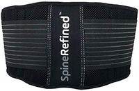 Lumbar Support Back Brace by SpineRefined-Premium Low Back Pain Support/Relief with Dual Compression Adjustable Premium Elastic Straps, Real Hook&Loop Closure, Breathable Fabric