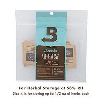 Boveda for Herbal Storage | 58% RH Humidity Control Pack | Size Small for Use with Up to 1/2 Ounce (15 Grams) | 10-Count Resealable Bag