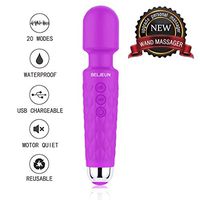 Powerful Vibrate Wand Massager with 20 Magic Vibration Modes Whisper Quiet Waterproof Personal Handheld Cordless for Neck Shoulder Back Body Massage Sports Recovery & Muscle Aches