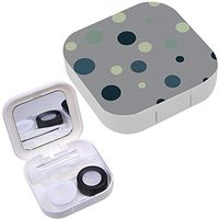 Portable Contact Lens Case Box Travel Kit Mirror + Bottle + Tweezers Container Holder [ Dots ]