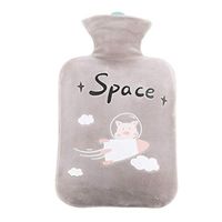 Kaptin Large 2L Capacity with Soft Plush Cover Hot Water Bottle Large Luxury Cooling Cold Hot Water Bottle for Bed Warm Quick Pain Relief Back Neck Waist Legs (2L, Oyster Gray)