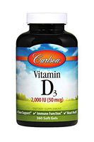 Carlson - Vitamin D3, 2000 IU, Bone & Immune Health, Cholecalciferol, 360 Soft gels