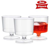 HyHousing 2 Oz Clear Plastic Wine Glasses 80 Pack, Hard Disposable Plastic Drink Glasses Ideal for Home Daily Life Party Wedding Drinking Dessert Ice Cream (G4-80)