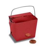 Metallic Red Chinese Take Out Boxes 2 3/4" X 2" | Quantity: 24