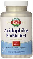 KAL Acidophilus 500 Million Viable Organisms Probiotic-4 Capsules, 100 Count