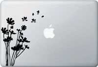 Flowers in the Wind - Macbook or Laptop Vinyl Decal Sticker (Black)
