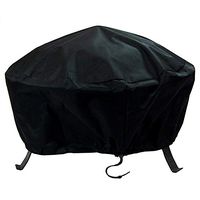 Sunnydaze Round Outdoor Fire Pit Cover - Waterproof and Weather Resistant Black Heavy Duty Vinyl PVC with Drawstring Closure - 80 Inch