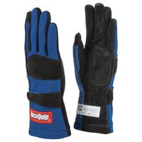 RaceQuip 355023 355 Series Medium Blue SFI 3.3/5 Two Layer Racing Gloves by RaceQuip