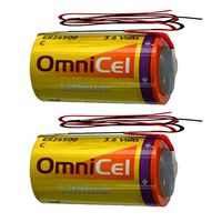 2x OmniCel ER26500 3.6V 8.5Ah Size C Lithium Battery w/ Wire Leads For Data Collection, AMR Add-ons, Communications, Smart Munitions, RFID Tracking, Asset Tracking, Theft Prevention