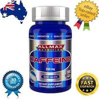 ALLMAX (ออแม็ก) Nutrition: 100% Pure Caffeine, 100% natural caffeine, imported from America จำนวน 100 Tablets.