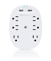 360 Electrical 360304 Studio3.4 Surge Protector Wall Tap with 6 Outlets 3.4 Amp/17W USB Charging