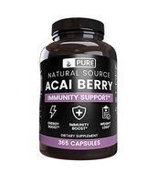 Acai Berry Extract, 365 Capsules, 3-Month Supply, No Magnesium Filler, Potent Antioxidant, Gluten-Free, USA-Made, 1800 mg of Acai Berry Extract per Serving