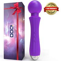 [Upgraded] iDOO Personal Wand Massager, Powerful Handheld Massager with 20 Vibrating Modes 8 Speeds Waterproof Rechargeable Cordless Massager for Back Neck Shoulder Sports Recovery, Purple