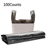 Trash Bags, Ancho 4 Gallon Handle Trash Bag Strong Thicken Garbage Bags Wastebasket Bags for Kitchen Bedroom Toilet Office Rubbish Bin 100 Counts（Black）