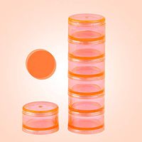 HaiSea Weekly Travel Pill Planner-Monthly Pill Organizer, Daily Month Pill Box-Separate AM/PM Compartments Colors Vary (Orange)