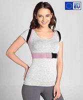 BeFit24® Posture Corrector for Women and Men Under Clothes - Adjustable Upper Back Straightener - Shoulder Support Brace - Slouching Correction - Neck and Clavicle Pain Relief [ Size 2 - Pink/Black ]