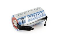 Tenergy Propel Sub C 3800mAh NiMH Flat Top Rechargeable Battery (Special Size) (w/tabs)