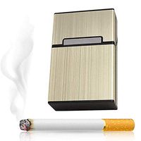 COPYLOVE Aluminum Metal Cigar Cigarette Box, Light Aluminum Cigarette Tobacco Holder Aluminum Pocket Box Container (Luxury Golden)