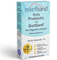Reliefband Daily Probiotic w/GutGard - 10 Billion CFU Blend for Women, Men, Adults - Natural, Shelf-Stable Dietary Supplement - Organically Restore and Manage Gut Health (30 Capsules)