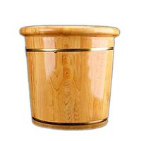 Foot Tub ,Cypress Wood Foot Bucket with Lid Wooden Wash Basin Massager,Relieve Fatigue. (Size : B)