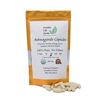 Ashwagandha Capsules 500 mg 90 > 800 ct - Certified USDA Organic (90 ct)