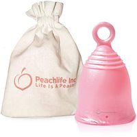 Large - Medium Firm - Menstrual Cup With Ring For Easy Removal - Pearl Sheen - Big 32ml - 12 Hour No Spill Pad & Tampon Alternative - FDA Approved Medical Grade Silicone - CAMELLIACUP by Peachlife Inc