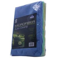 PEAK Microfiber Auto Care Cleaning Cloths, 12 Pack