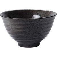 Bowl Bowls Dishware Japanese style coarse ceramic bowl, household ceramic tableware thread black high rice porridge noodle soup salad bowl [5 inches] for kitchen restaurant gifts Household tableware,