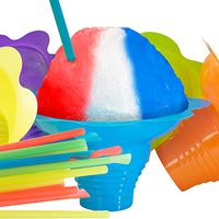 Super Cute Flower Cups and Spoon Straws Combo 25Pk. Colorful, Leak Proof Small Bowls Are Perfect Snow Cone Supply for Kids Birthday Party or Summer Cookout. Great For Shaved Ice, Snacks or Ice Cream