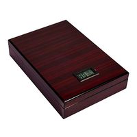 HEZALA Portable Humidor Cigar Box,Handcrafted Cedar Cigar Travel Case with Digital Hygrometer,Holds 6-10 Cigars