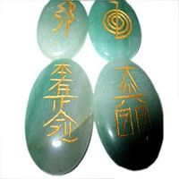 Jet New Green Aventurine Usui Reiki Healing Set Chakra Balancing Meditation Gemstone Spiritual Energized Free Booklet Crystal Therapy Image is JUST A Reference.