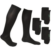 3 Pair EvoNation Men's Travel USA Made Graduated Compression Socks 8-15 mmHg Mild Pressure Medical Quality Knee High Orthopedic Support Stockings Hose - Best Comfort, Fit, Circulation (Large, Black)