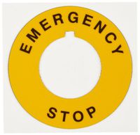 Brady THTEP-196-593YL 1.2" Hole Diameter, B-593 Adhesive-Taped Polyester, Black on Yellow Preprinted E-Stop Label (Pack of 25)