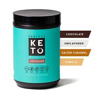 Perfect Keto Collagen Peptides Protein Powder with MCT Oil - Grassfed, GF, Multi Supplement, Best for Ketogenic Diets, Use in Coffee, Shakes for Women & Men – Chocolate