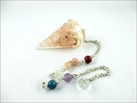 Jet Exquisite Rose Quartz Orgone Pendulum 2 inch Jet International Crystal Therapy Healing Power Peace Prosperity Divine Gemstone