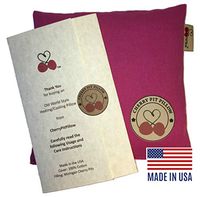 Pink Snuggly Kids Cherry Pit Pillow - for Muscle, Joint, Stomach Pain - Soft Brushed 100% Cotton Fabric - Cherry Stone Heat Pack - Heat Pad - Unique Christmas or Birthday Present - Made in America