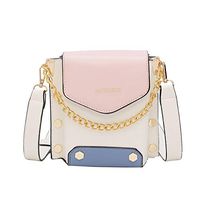 Womens Colorful Leather Crossbody Messenger Shoulder Cosmetic Bag Hasp Waterproof Shopping Working Dating Handbag (Beige, One)