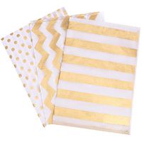 50 Sheets Assorted Gold Tissue Paper for Gift Bags, Patterned Gift Wrap Tissue Paper for Gifts Wedding Party