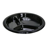 Pactiv Meadoware Impact Round Plate Black, 10.25" Diameter, Polystyrene | 400/Case