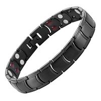 Mens Black Titanium Magnetic Bracelet With Adjusting Tool By Willis Judd