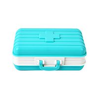 Rosa Schleife Mini First Aid Kit Medical Storage Case, Kids Multi Function Environmental Plastic Travel Medicine Box Pill 6 Compartments Storage Box Holder Suitcase
